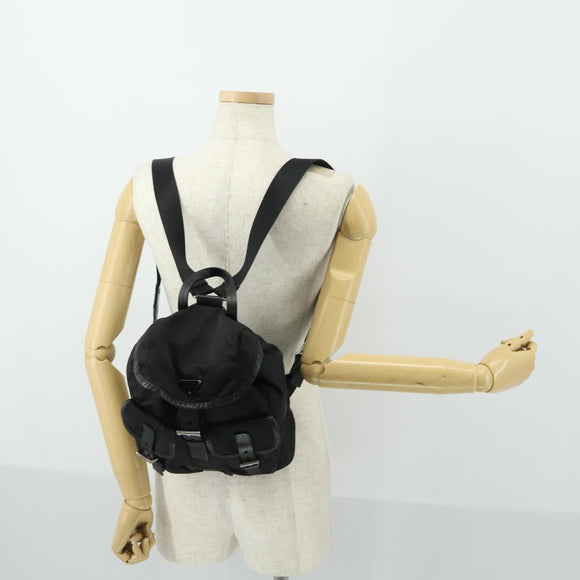 PRADA Rucksack Nylon Schwarz Silber Original 169609