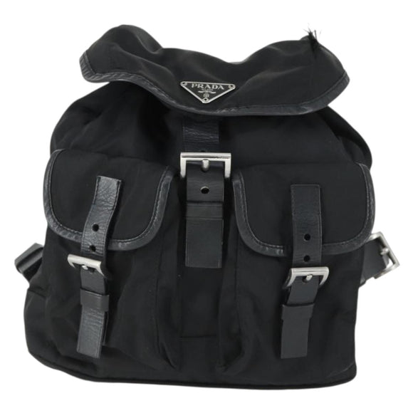 PRADA Rucksack Nylon Schwarz Silber Original 169609