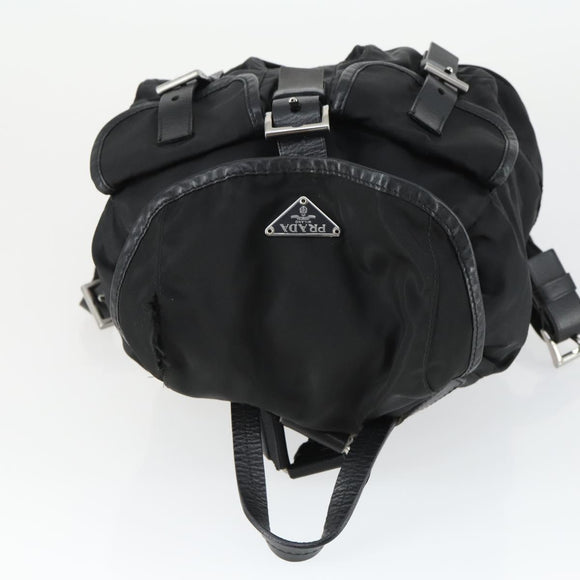 PRADA Rucksack Nylon Schwarz Silber Original 169609