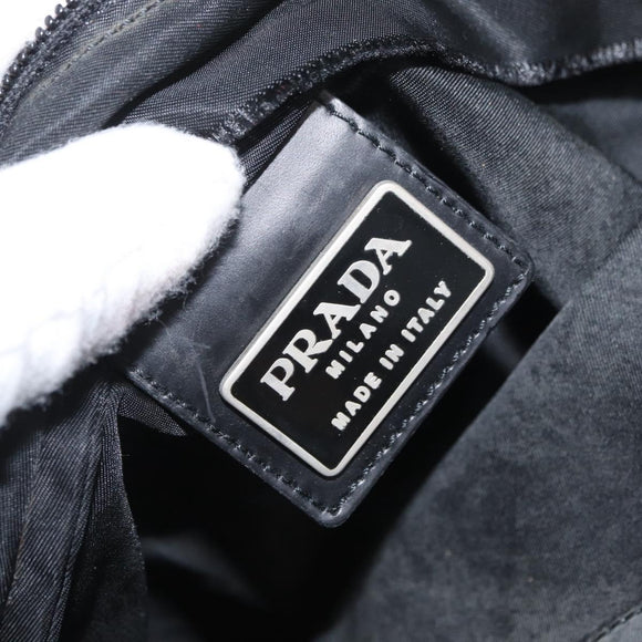 PRADA Shoulder Bag Nylon Black Silver Auth 169612