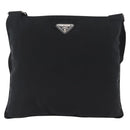 PRADA Shoulder Bag Nylon Black Silver Auth 169612-13