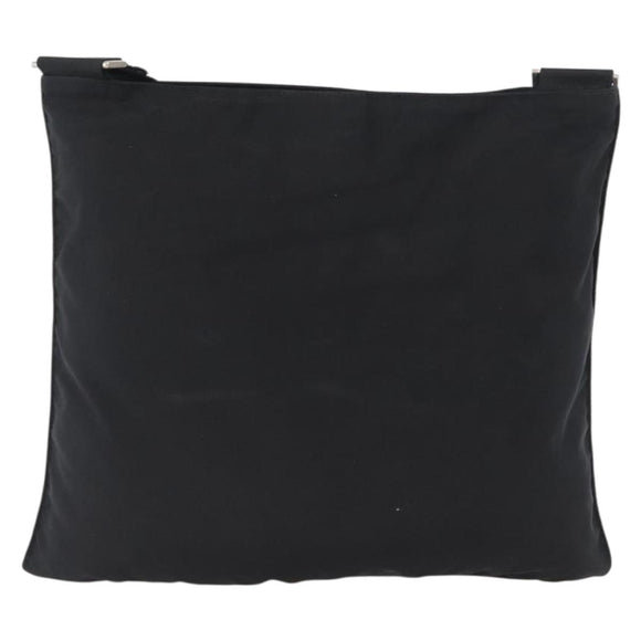 PRADA Shoulder Bag Nylon Black Silver Auth 169612