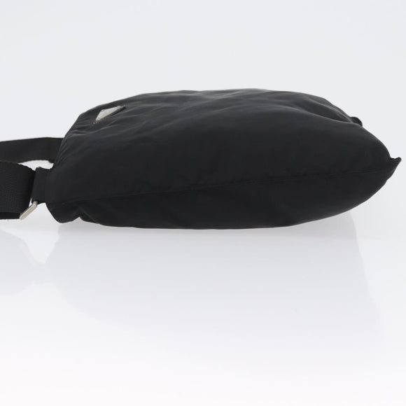 PRADA Shoulder Bag Nylon Black Silver Auth 169612
