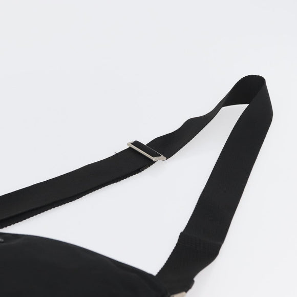 PRADA Shoulder Bag Nylon Black Silver Auth 169612
