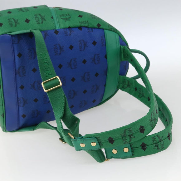 MCM Vicetos Logogram Backpack PVC Leather Multicolor Gold Auth 169613A