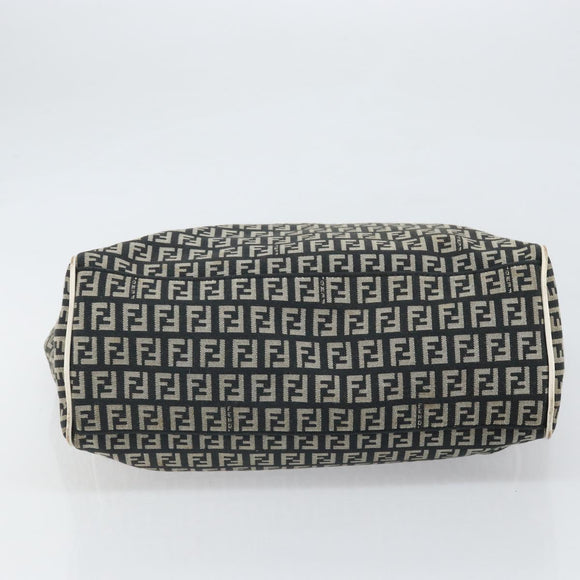 FENDI Zucchino Canvas Tote Bag Black Gold Auth 169614