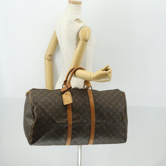 LOUIS VUITTON Monogram Keepall 55 Boston Bag M41424 LV Auth 169617