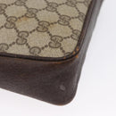 GUCCI GG Supreme Horsebit WebSherry Line Shoulder Bag PVC Beige Gold Auth 169629-15