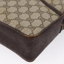 GUCCI GG Supreme Horsebit WebSherry Line Shoulder Bag PVC Beige Gold Auth 169629-16