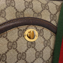 GUCCI GG Supreme Horsebit WebSherry Line Shoulder Bag PVC Beige Gold Auth 169629-18