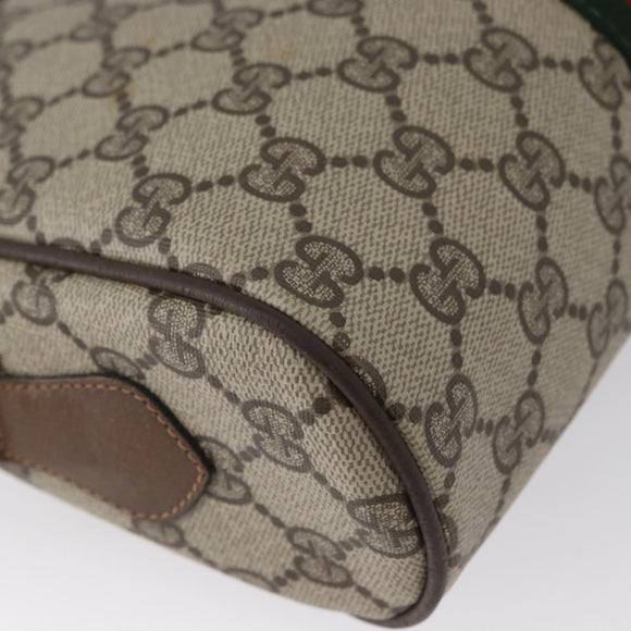 GUCCI GG Supreme Web Sherry Line Bag PVC Beige Gold 68 02 004 Auth 169630