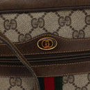 GUCCI GG Supreme Web Sherry Line Bag PVC Beige Gold 68 02 004 Auth 169630-16