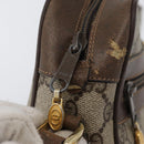 GUCCI GG Supreme Web Sherry Line Bag PVC Beige Gold 68 02 004 Auth 169630-17