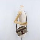GUCCI GG Supreme Web Sherry Line Bag PVC Beige Gold 68 02 004 Auth 169630-24