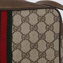 GUCCI GG Supreme Web Sherry Line Bag PVC Beige Gold 68 02 004 Auth 169630-4