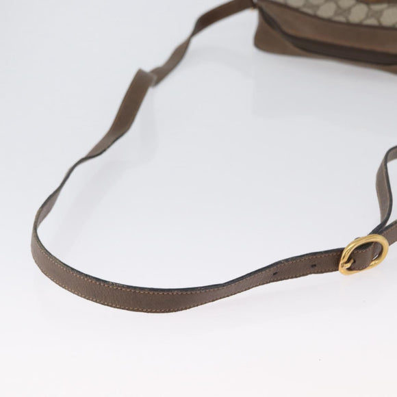 GUCCI GG Supreme Web Sherry Line Bag PVC Beige Gold 68 02 004 Auth 169630