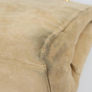 PRADA Chain Shoulder Bag Suede Beige Gold Auth 169631-8