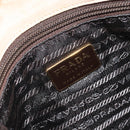 PRADA Chain Shoulder Bag Suede Beige Gold Auth 169631-19