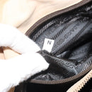 PRADA Chain Shoulder Bag Suede Beige Gold Auth 169631-10