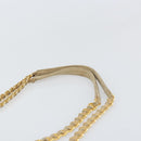 PRADA Chain Shoulder Bag Suede Beige Gold Auth 169631-14