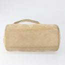 PRADA Chain Shoulder Bag Suede Beige Gold Auth 169631-5