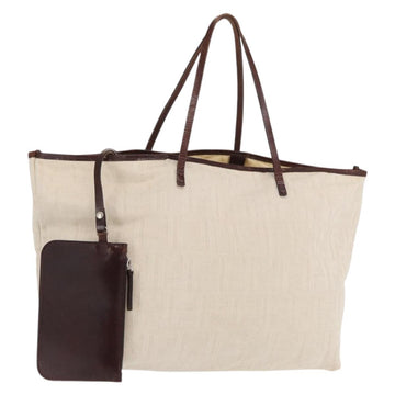 FENDI Zucca Canvas Tote Bag Ivory Auth 169632