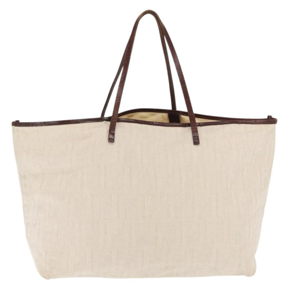 FENDI Zucca Canvas Tragetasche Elfenbein Auth 169632