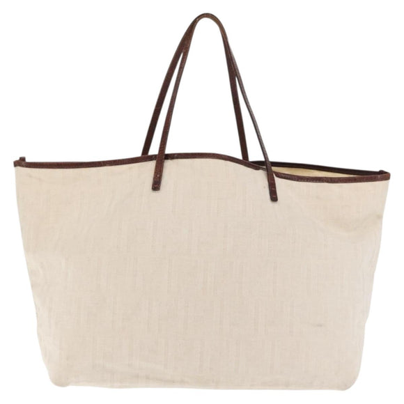 FENDI Zucca Canvas Tragetasche Elfenbein Auth 169632