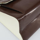 Salvatore Ferragamo Gancini Tote Bag Patent leather Brown Gold Auth 169637-15