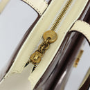 Salvatore Ferragamo Gancini Tote Bag Patent leather Brown Gold Auth 169637-9