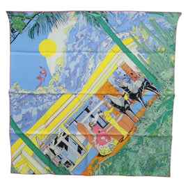 HERMES Carre 70 Scarf ""Rendez Vous Galant"" Silk Multicolor Auth 169638M