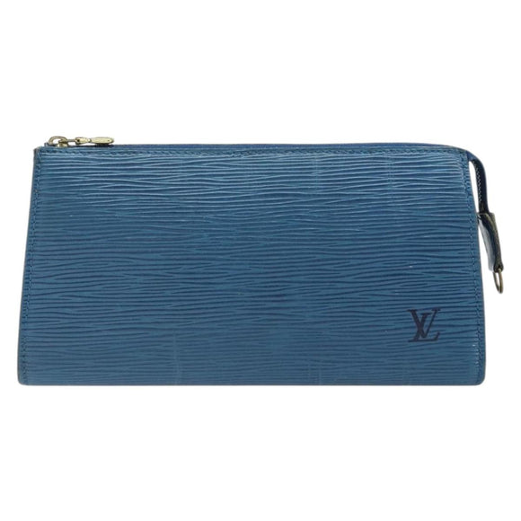 LOUIS VUITTON Epi Pochette Accessoires Pouch Blue M52985 LV Auth 169639