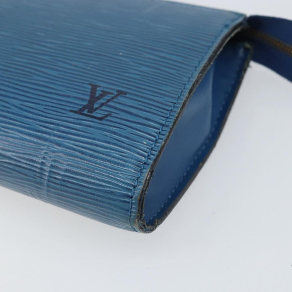 LOUIS VUITTON Epi Pochette Accessoires Pouch Blue M52985 LV Auth 169639