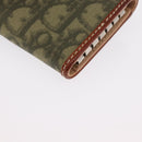 Christian Dior Trotter Romantic Key Case PVC Khaki Silver Auth 169647V-16