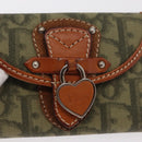 Christian Dior Trotter Romantic Key Case PVC Khaki Silver Auth 169647V-17