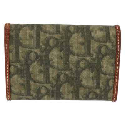 Christian Dior Trotter Romantic Key Case PVC Khaki Silver Auth 169647V - 0