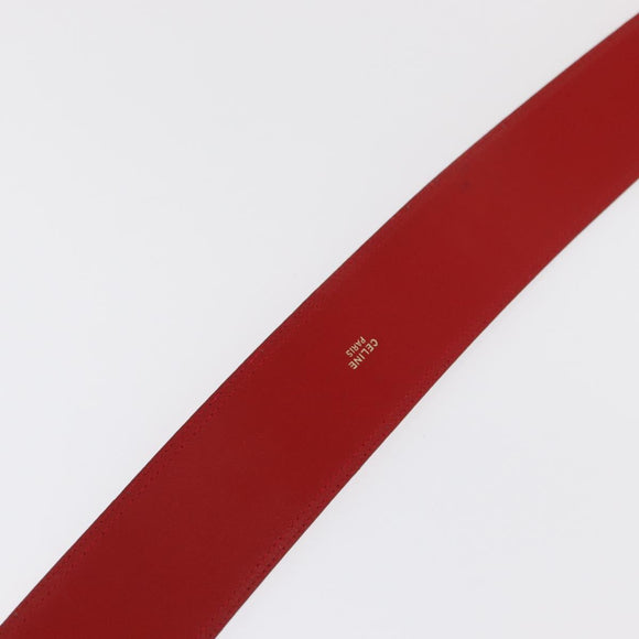 CELINE Belt Leather 36.6"" Gold Red Auth 169651V