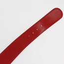 CELINE Belt Leather 36.6"" Gold Red Auth 169651V-16