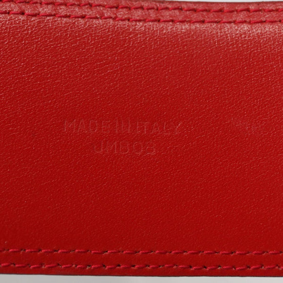CELINE Belt Leather 36.6"" Gold Red Auth 169651V