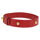 CELINE Belt Leather 36.6"" Gold Red Auth 169651V-3