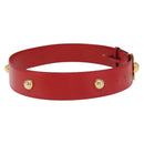 CELINE Belt Leather 36.6"" Gold Red Auth 169651V-4