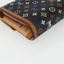 LOUIS VUITTON Monogram Multicolor Porte Tresor Wallet Black M92658 Auth 169654-16