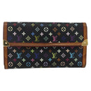 LOUIS VUITTON Monogram Multicolor Porte Tresor Wallet Black M92658 Auth 169654-13
