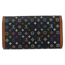 LOUIS VUITTON Monogram Multicolor Porte Tresor Wallet Black M92658 Auth 169654-2