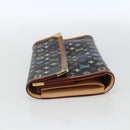 LOUIS VUITTON Monogram Multicolor Porte Tresor Wallet Black M92658 Auth 169654-3