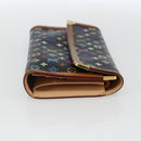 LOUIS VUITTON Monogram Multicolor Porte Tresor Wallet Black M92658 Auth 169654-4