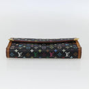 LOUIS VUITTON Monogram Multicolor Porte Tresor Wallet Black M92658 Auth 169654-6