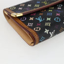 LOUIS VUITTON Monogram Multicolor Porte Tresor Wallet Black M92658 Auth 169654-14