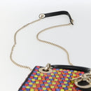Christian Dior Chain Lady Dior Tasche Leder 2-Wege Multicolor Gold Auth 169657SM-15
