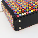 Christian Dior Chain Lady Dior Tasche Leder 2-Wege Multicolor Gold Auth 169657SM-16